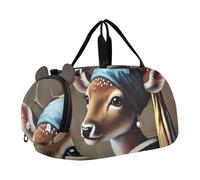 Carry on Duffel Bag Ragazzi Retro Polpo Compass Art Toddler Weekender Borse Da Viaggio Duffle Borse Ragazze Tote Dance Duffle Bag, Elegante Ritratto Perla Cervo, classico