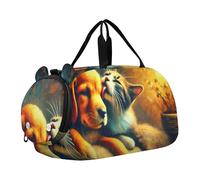 Carry on Duffel Bag Ragazzi Retro Polpo Compass Art Toddler Weekender Borse Da Viaggio Duffle Borse Ragazze Tote Dance Duffle Bag, Golden Glow Dog Rilassante, classico