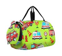 Carry on Duffel Bag Ragazzi Weekend Duffel Pernottamento Ragazze Duffle Bags Travel Tote Bambini Danza Duffle Palme Tropicali Beige Arancione, Rosso Cartoon camion dei pompieri verde, classico