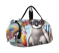 Carry on Duffel Bag Ragazzi Weekend Duffel Pernottamento Ragazze Duffle Bags Travel Tote Dance Duffle Bag Romantic Cat Titanic Love, Cool Penguin Beach Vacanza, classico