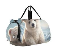 Carry on Duffel Bag Ragazzi Weekend Duffel Pernottamento Ragazze Duffle Bags Travel Tote Dance Duffle Bag Romantic Cat Titanic Love, Carino orso polare neve invernale, classico