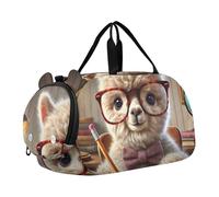 Carry on Duffel Bag Ragazzi Weekend Duffel Pernottamento Ragazze Duffle Bags Travel Tote Dance Duffle Bag Romantic Cat Titanic Love, Studio Smart Alpaca Occhiali, classico