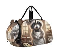 Carry on Duffel Bag Ragazzi Weekend Duffel Pernottamento Ragazze Duffle Bags Travel Tote Dance Duffle Bag Romantic Cat Titanic Love, Vintage Raccoon Panetteria Chef, classico