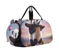 Carry on Duffel Bag Ragazzi Weekend Duffel Pernottamento Ragazze Duffle Bags Travel Tote Dance Duffle Bag Romantic Cat Titanic Love, Panda Coppia Amore Barca, classico