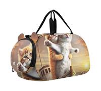 Carry on Duffel Bag Ragazzi Weekend Duffel Pernottamento Ragazze Duffle Bags Travel Tote Dance Duffle Bag Romantic Cat Titanic Love, Gatto romantico Titanic Love, classico