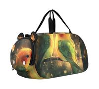 Carry on Duffel per Ragazzi Elegante Viola Bianco Iris Bouquet Pernottamento Weekender Duffel Viaggio Duffle Bags Ragazze Tote Sport Duffle Bag, Romantici piccioncini Golden Glow, classico