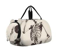 Carry on Duffel per Ragazzi Elegante Viola Bianco Iris Bouquet Pernottamento Weekender Duffel Viaggio Duffle Bags Ragazze Tote Sport Duffle Bag, Cool Skeleton Cowboy Western, classico