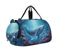 Carry on Duffel per Ragazzi Pernottamento Weekender Duffel Sea Turtles Underwater Colorful Travel Duffle Bags Girls Tote Gym Duffle Bambini Bagaglio, Galassia vibrante Scena del mare profondo