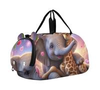 Carry on Duffel per ragazzi Pernottamento Weekender Duffel Travel Duffle Bags Girls Tote Dance Duffle Bag Cute Gattino Rosa Tutu, Elefante Giraffe Love Embrace, classico