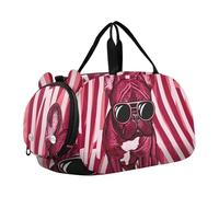 Carry on Duffel per Ragazzi Simpatico Gufo Blu Libri Borse Da Pernottamento Duffle Borse Da Viaggio Tote Bambini Palestra Duffle, rosso Bulldog francese a righe, classico