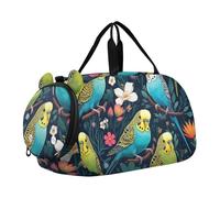 Carry on Duffel per Ragazzi Weekender Pernottamento Viaggio Duffle Borse Ragazze Tote Dance Bambini Bagaglio Rosso Fenicotteri Tramonto, uccelli tropicali Colorato, classico