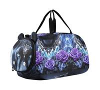 Carry on Duffel per Ragazzi Weekender Pernottamento Viaggio Duffle Borse Ragazze Tote Dance Bambini Bagaglio Rosso Fenicotteri Tramonto, Black Tiger Pantera Rose Blu, classico