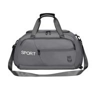 Carry On Weekender Bag, Borsa sportiva da uomo, per il libero, borsa da viaggio sportiva, impermeabile, grande capacità per vestiti, scarpe, bottiglie d'acqua, mano, grigio., vedi descrizione,