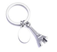 Carry stone Portachiavi Torre Eiffel Parigi, Portachiavi creativo chiave auto borsa ciondolo borsa fascino, argento, taglia unica