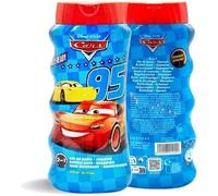 Cars Lightning McQueen - Bagnoschiuma e shampoo 2 in 1 per bambini, delicato e senza parabeni, con vitamina E e A, pH bilanciato per pelli sensibili, leggermente profumato, sicuro per bambini dai 3