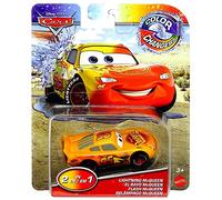 Cars Mattel 2020 - Mini auto con cambio colore in scala 1:55, 1 confezione, Lightning McQueen/Matt Cars cambia colore, 1 confezione con personaggio Disney Pixar