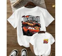 Cars McQueen, T-shirt da bambina in cotone a coste, stile college, nuova collezione primavera/estate. Top sportivi drappeggiati, morbidi e traspiranti, a maniche corte per bambini. 6Y,7Y,8Y,9Y,10Y,11-