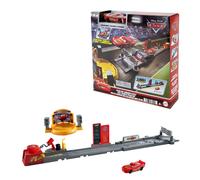 Mattel CARS - Pista di Lancio Piston Cup, set lungo 50+ cm con salti, acrobazie e 2 modalità di gioco, veicolo di Saetta McQueen incluso, giocattolo per bambini, 4+ anni, JDJ02