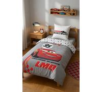 Cars Saetta McQueen Copripiumino Singolo 140x200 + Federa 60x63 Cotone | Set lenzuola reversibile | Cotone naturale traspirante Oeko-Tex | Disney Pixar | Bambini 3-10 | Regalo | Idea regalo