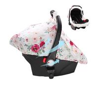 Carseat Canopy Cover, Kids Sun Shade Protector, Windproof and Kick-Proof Design, Layer Window Feature for Travel, Outdoor Use, Airplane, Stroller Rides, Blue and White