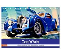 Cars'n'Arts - Digital Artwork von Jean-Louis Glineur (Tischkalender 2026 DIN A5 quer), CALVENDO Monatskalender: Autos von 1936 bis heute als Kunstwerke