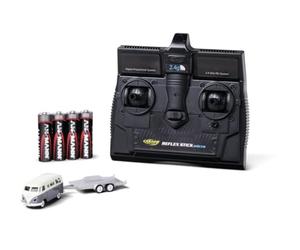 Carson 1:87 VW T1 furgone con rimorchio incluso 100% - Modello pronto a correre, auto RC, H0, modello RC, veicolo da diorama, auto radiocomandata