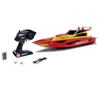 Carson 500108058 RC Rescue 2.4G 100% RTR - Barca telecomandata, barca RC, giocattolo telecomandato per bambini e adulti, telecomando incluso