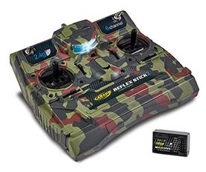 Carson 500501008 FS Reflex Stick II 2.4GHz - Telecomando a 6 canali, telecomando con ricevitore per veicoli modellismo come auto RC e navi, mimetico