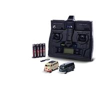 Carson 500504152 1:87 VW T1 Police+ Maltese Combo 2.4GHz LCD - modello pronto per la guida, telecomando a 2,4 GHz con connessione per la ricarica, incluse batterie trasmettitore 4xAAA