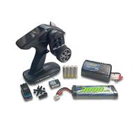 Carson Reflex PRO 3 500707152 - Kit Telecomando Elettrico 2 4 GHz con Batteria e servo Compatibile con Tamiya RC Kit di Costruzione Modelismo in Confezione Ecologica, Colore: Nero
