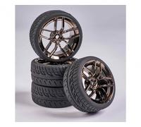 Carson 500900161 - Set Di Ruote 1:10 10 Sp.Design (4) Fumo/Cromo - Nuovo