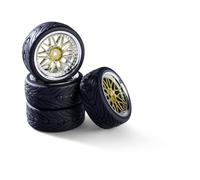 Carson 500900181 1:10 Set di ruote (4) Y-Design1 oro/cromo - accessori per modellismo, pezzi di ricambio, tuning, pneumatici, set di pneumatici