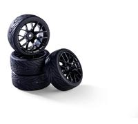 Carson 500900187 1:10 Set di ruote (4) Y-Design2 nero - accessori per modellismo, pezzi di ricambio, tuning, pneumatici, set di pneumatici