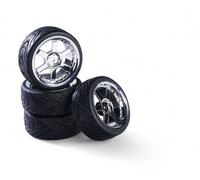 Carson 500900191 - 1:10 Set Ruote 6 Sp Design (4) Cromo - Nuovo