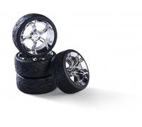 Carson 500900195 - 1:10 Set Ruote Y-Design4 (4) Cromo - Nuovo
