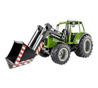 Carson 500907347 RC Tractor with front loader 1:16 - Veicolo telecomandato, veicolo agricolo per bambini da 8 anni, adatto per uso esterno, batterie e telecomando inclus, Verde