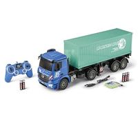 Carson 500907671 1:20 MB Arocs con container 100% RTR - Veicolo telecomandato, camion con funzione di luce e suono, batterie e telecomando inclusi, 30 minuti di guida