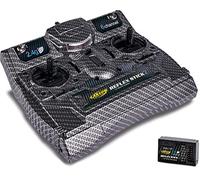 Carson 501007 500501007 FS Reflex Stick II 2.4GHz - Telecomando 6 canali, telecomando con ricevitore per veicoli da modellismo come auto RC e navi, carbonio