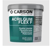 CARSON Acrilgum Flex F Guaina Liquida Impermeabilizzante Fibrata Pedonabile Elastomerica Idrorepellente Tetti Terrazze Campi Cemento Asfalto Alta qualità, Bianco, 5 Kg