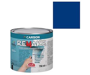 CARSON Colorificio Remake Smalto Monocomponente All'Acqua Per Pavimenti E Rivestimenti Piastrelle Gres Additivo Incluso 750 Ml (Ral 5002 Blu oltremare)