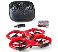 Carson Cyber Drone IR RTF - Quadcopter RC con Flip 360°, Modalità Headless, stabilizzazione giroscopica, illuminazione a LED, Drone telecomandata, Rosso