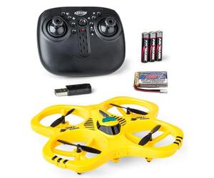 Carson Cyber Drone Space Taxi 2.4G 100% RTF - 100% pronta al volo, drone RC radiocomandato, incluse batterie e radiocomando, quadricottero per bambini, giocattolo, giallo