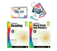 Carson Dellosa 31pc 3rd Grade Reading Bundle, Grade 3 Word Study & Phonics and Reading Comprehension Workbooks e 3rd Grade Reading Manipolative, Centri di alfabetizzazione per terza elementare