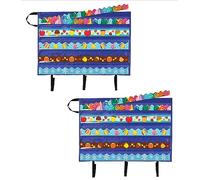 Carson Dellosa - Confezione da 2 tabelle tascabili per aule scolastiche | Organizer compatto e pieghevole, 104 x 62 cm, con 5 tasche trasparenti e maniglia per il trasporto, contiene strisce per
