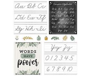Carson Dellosa Education Farmhouse Alphabet Line: set di bacheca corsiva