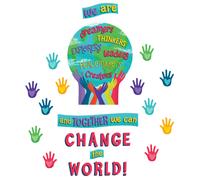 Carson Dellosa Education One World - Set di bacheche per bambini dalla scuola materna alla quinta elementare