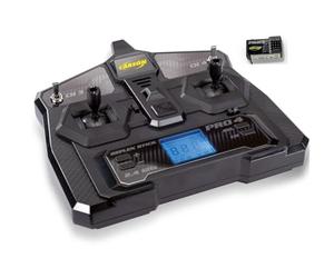 Carson FS 4K Reflex Stick Pro 4 LCD - Telecomando RC, sistema a 4 canali da 2,4 GHz, display LCD, memoria modello, Dual Rate, Failsafe, nero