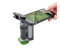 CARSON MicroBrite Pro - Microscopi tascabile con illuminazione a LED 60x-120x, adattatore digiscoping per smartphone, per bambini, educativo, portatile, con clip per smartphone (MM-350)