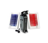 Carson MicroFlip Microscopio Tascabile 100x-250x con Illuminazione LED e UV, Clip per Smartphone, Ideale per Scienza, Laboratorio e Digiscoping, con 24 Vetrini da Microscopio Preparati (MP-250BUN)