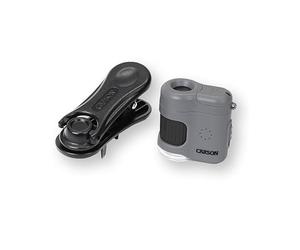 Carson MicroMini 20x Microscopio Tascabile, con Luce LED, UV e Clip per Digiscoping su Smartphone, Perfetto per Hobby, Studio ed Esplorazioni (MM-380)